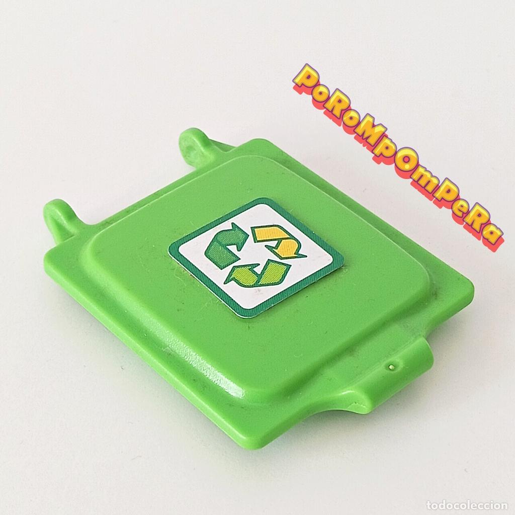 Playmobil: PLAYMOBIL TAPA VERDE CONTENEDOR DE BASURA 3196 4129 4128 5432 7331 CAMI&Oacute;N RECICLAJE LIMPIEZA A9