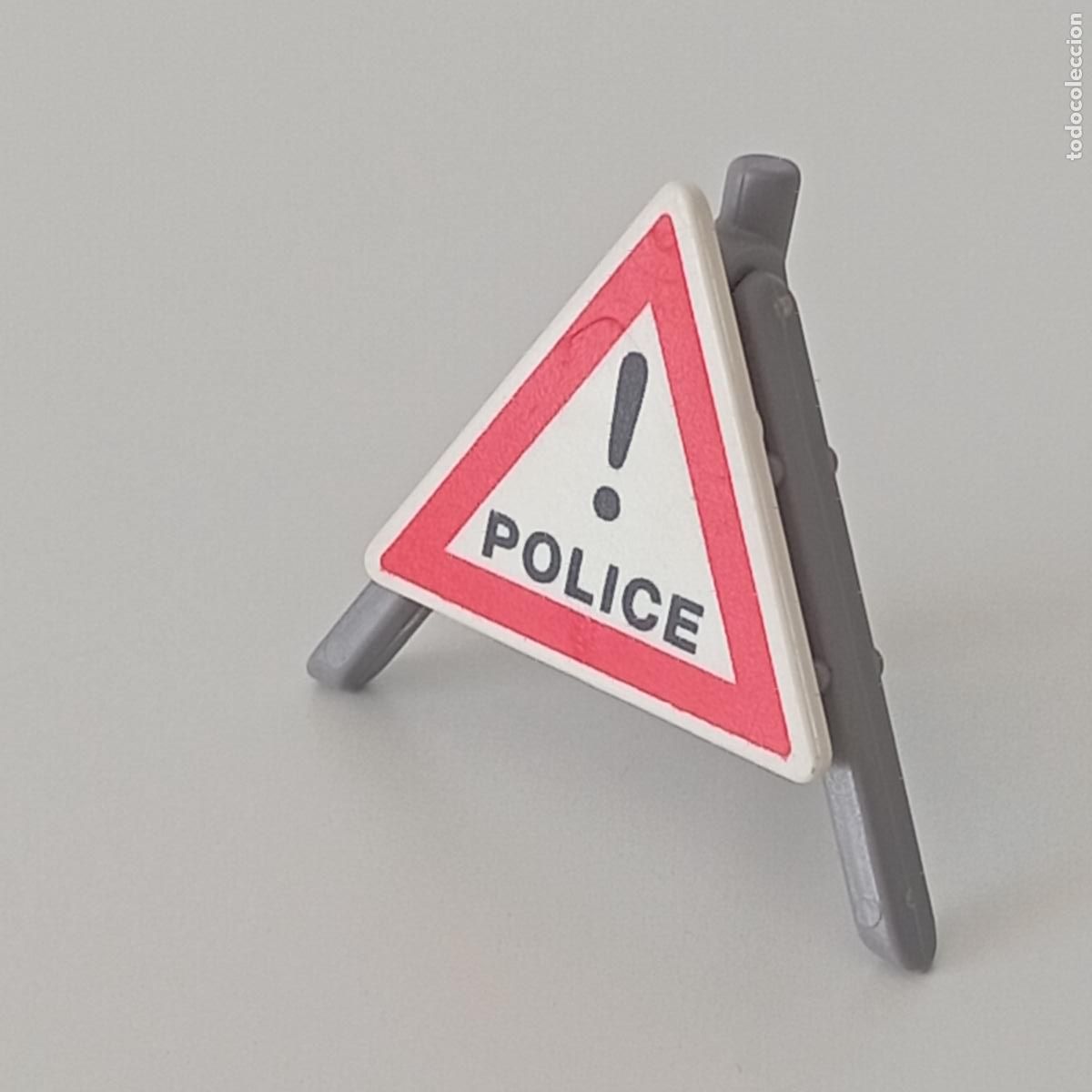Playmobil: PLAYMOBIL TR&Iacute;PODE GRIS CON SE&Ntilde;AL DE POLIC&Iacute;A TRIANGULAR CONTROL TR&Aacute;FICO R4 - Foto 2