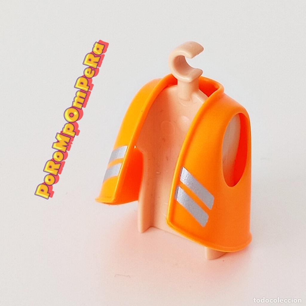 Playmobil: PLAYMOBIL CHALECO NARANJA NE&Oacute;N TIPO REFLECTANTE CUSTOM/COMPLETAR R4