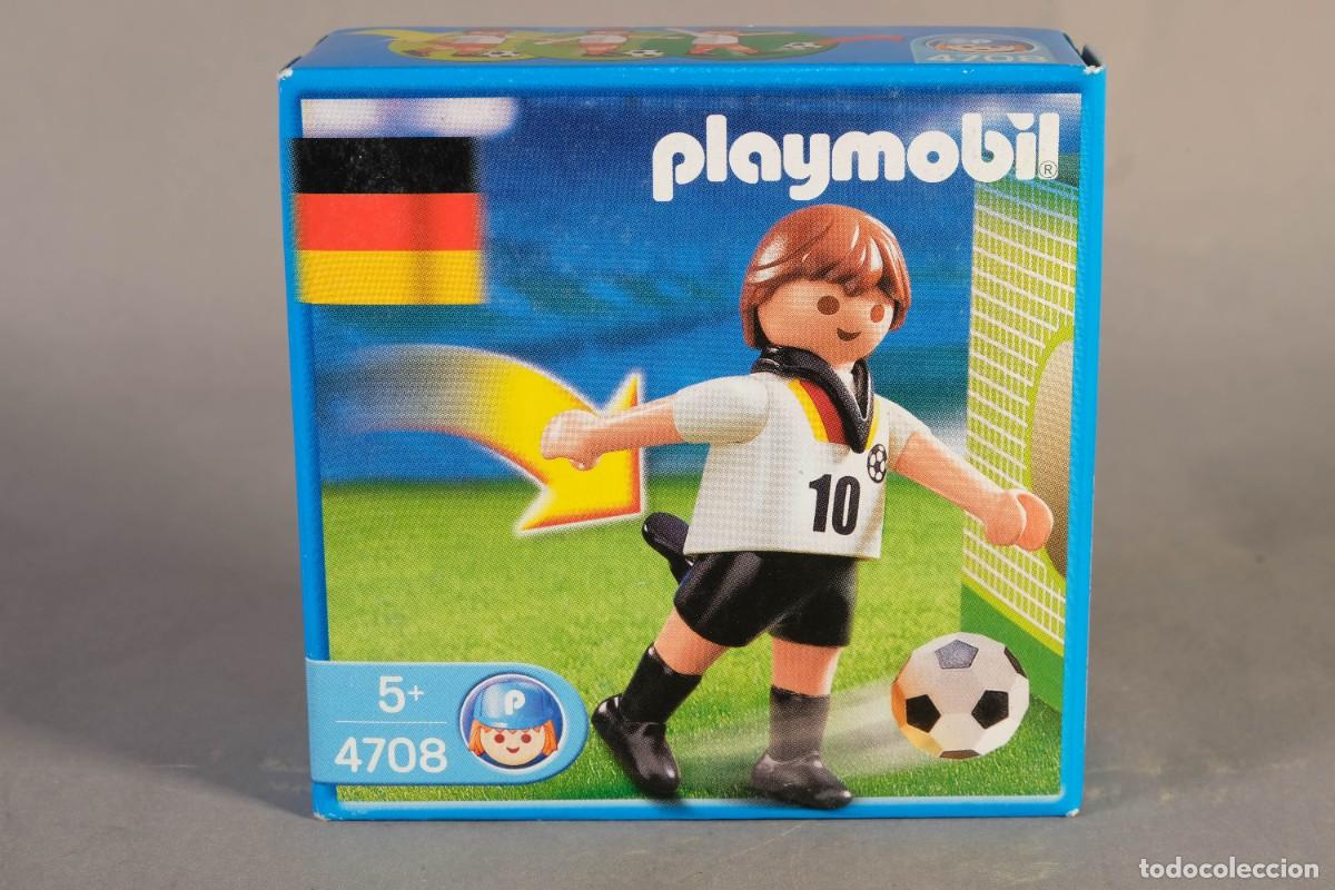 Playmobil: Figura PLAYMOBIL Ref.4708 Jugador de f&uacute;tbol Alemania - Germany football player - Caja SIN ABRIR