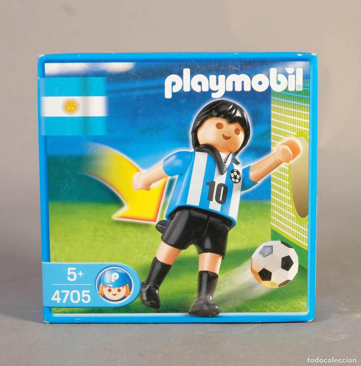 Playmobil: Figura PLAYMOBIL Ref.4705 Jugador de f&uacute;tbol Argentina - Argentina football player - Caja SIN ABRIR