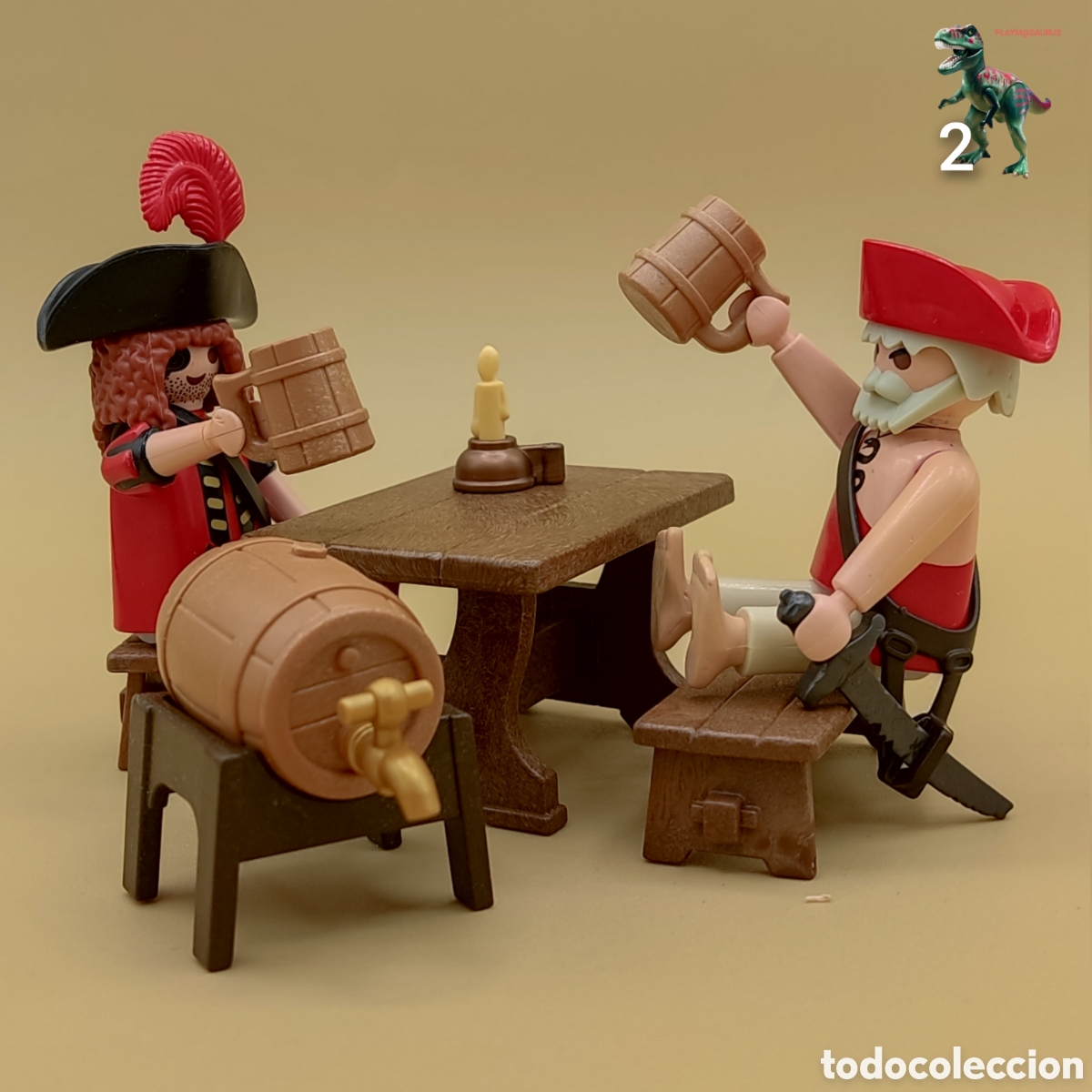 Playmobil: Playmobil diorama piratas barril mesa puerto bar cantina barco corsasio bucanero marinero tripulante