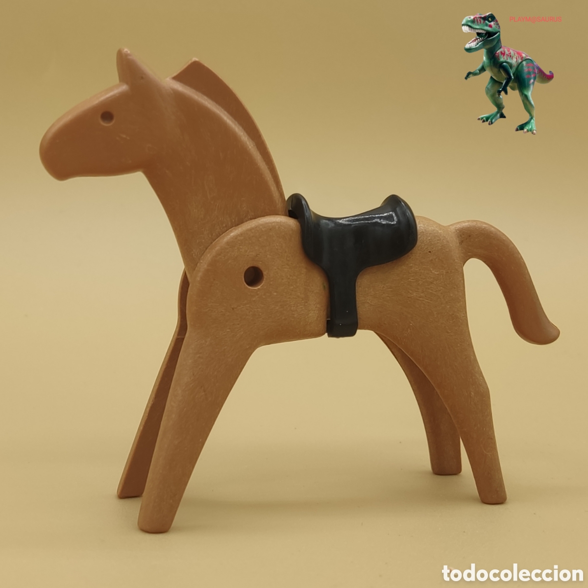Playmobil: Playmobil figura caballo clasico primera epoca western oeste medieval antiguo vaquero marron canela
