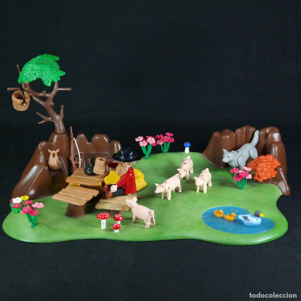 Playmobil: Playmobil escena con cazador, chanchitos, lobo y patos ☼