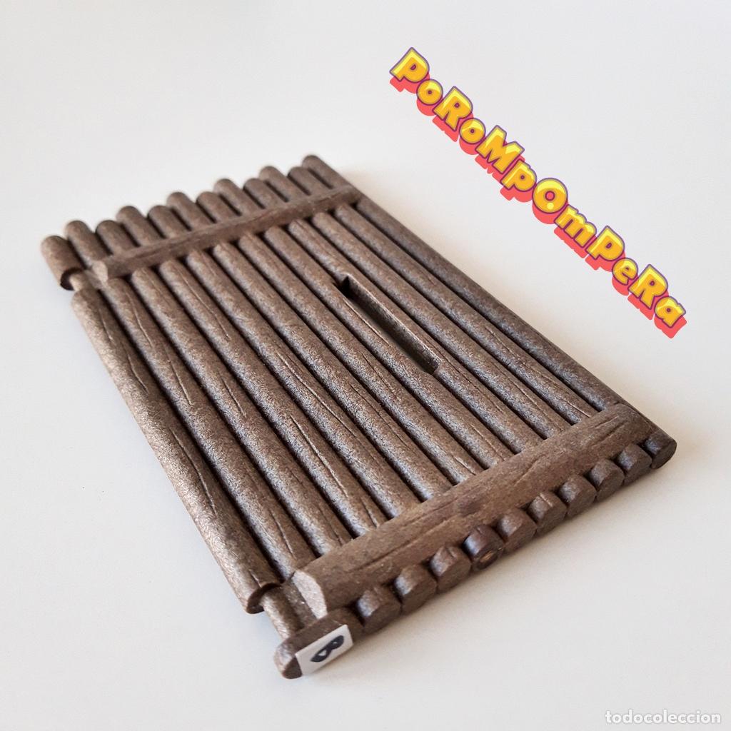 Playmobil: PLAYMOBIL PUERTA MARR&Oacute;N OSCURA LE&Ntilde;OS FUERTE OESTE 3028 3419 3420 3773 3806 EMPALIZADA FORT FRT B