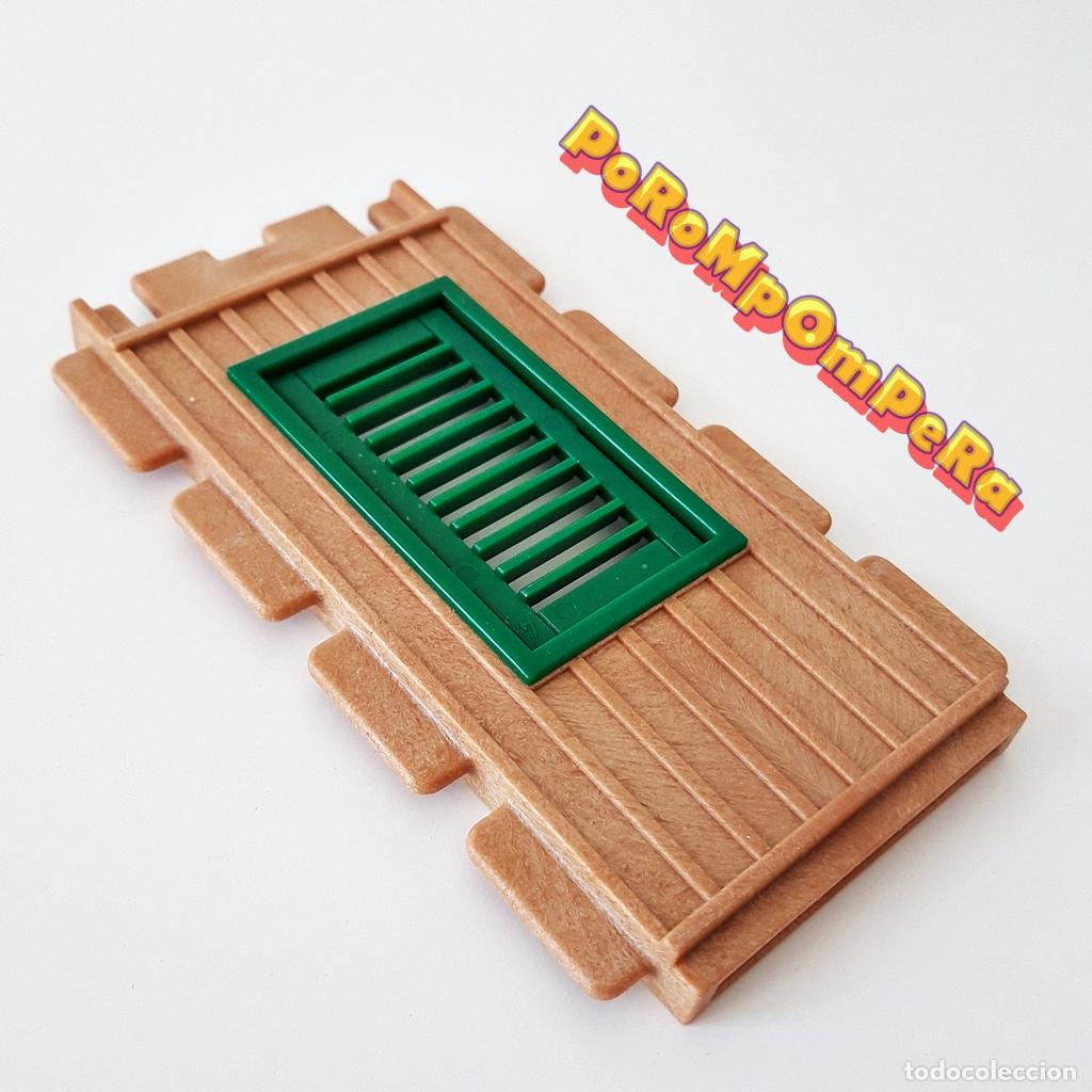 Playmobil: PLAYMOBIL PARED MARR&Oacute;N STECK CON VENTANA VERDE ESTACI&Oacute;N SAFARI NGORONGORO 1&ordf; &Eacute;POCA 3433 FRT