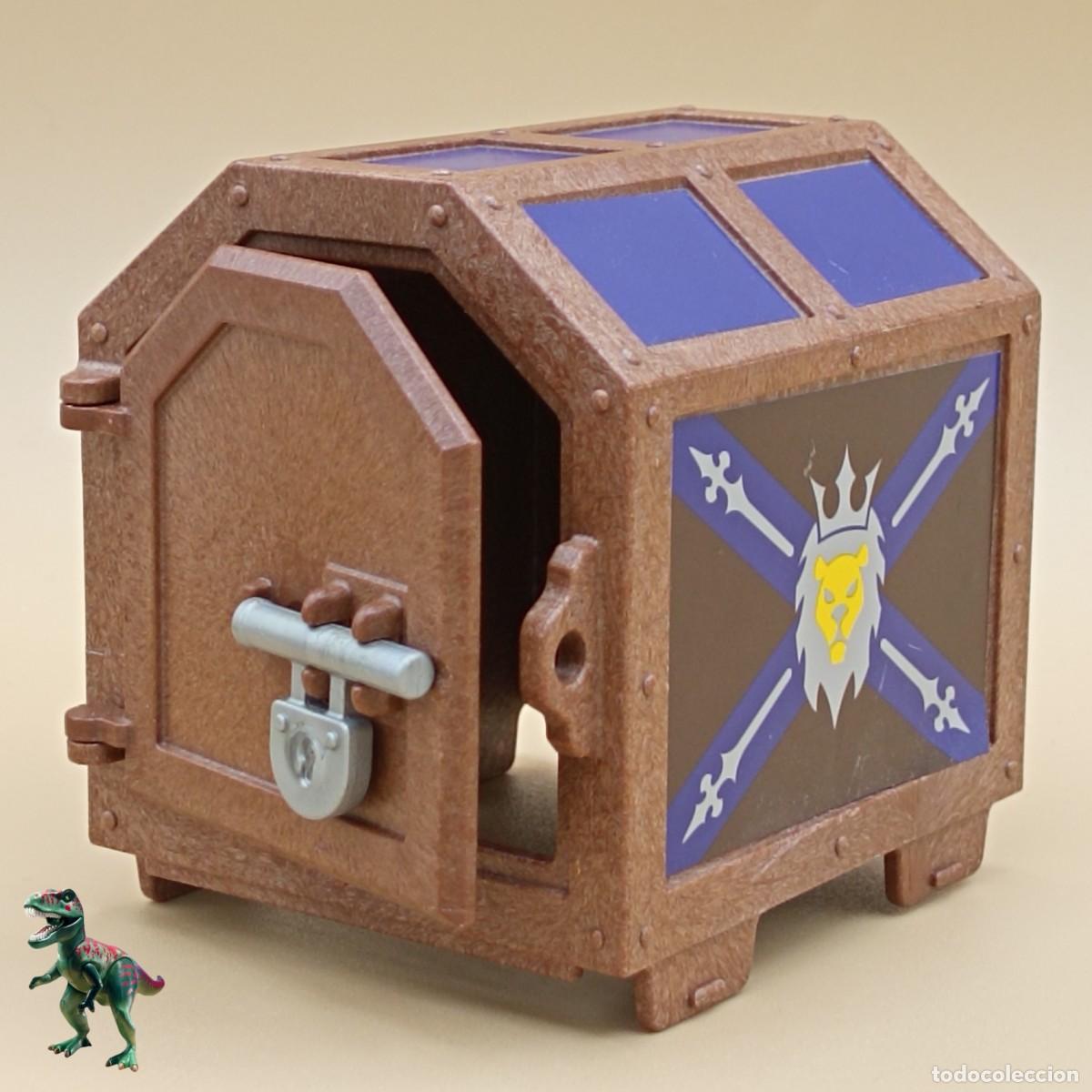 Playmobil: Playmobil caja de tesoro marron cofre recaudadores carreta carro caballeros del leon medieval 3314