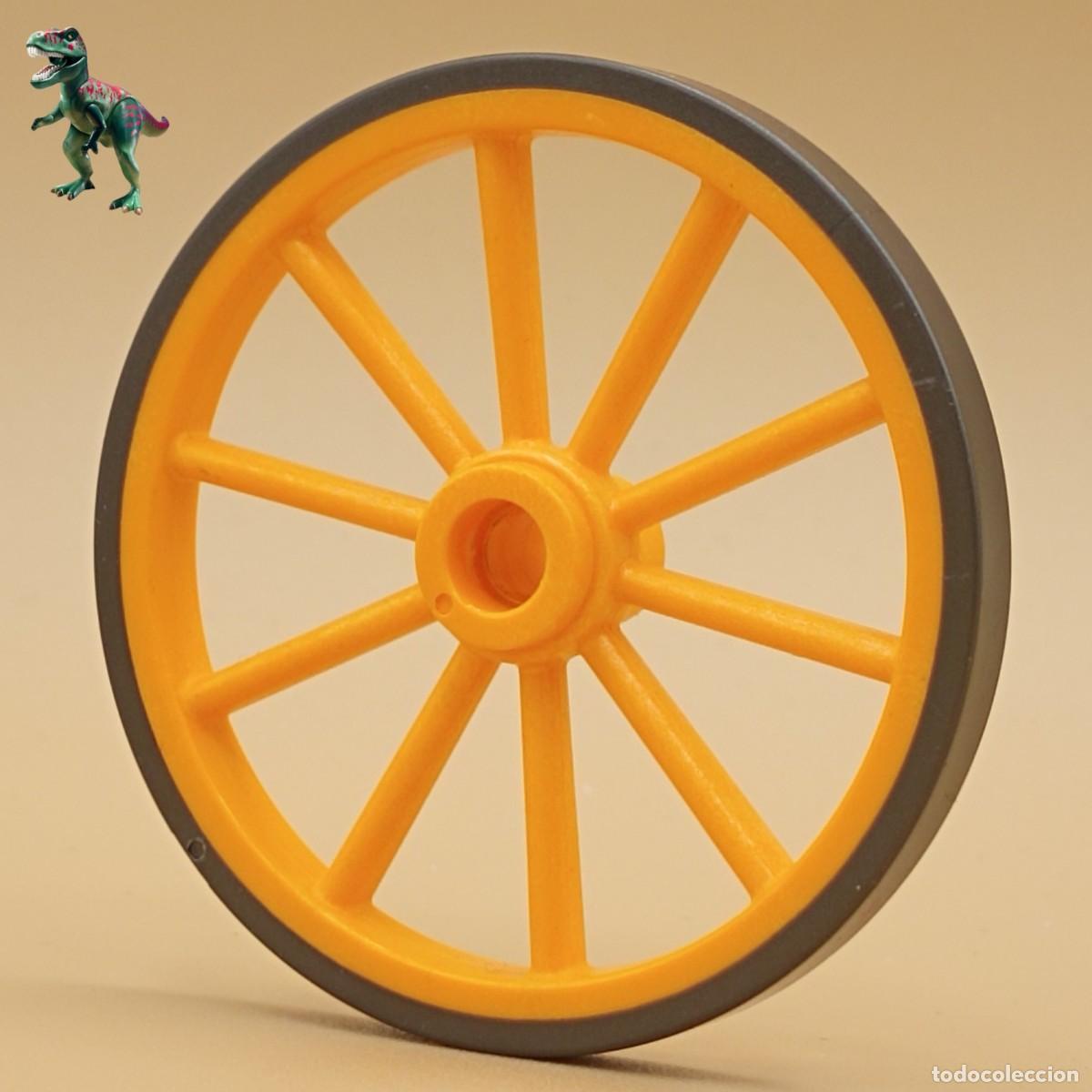 Playmobil: Playmobil rueda grande trasera 55mm amarilla carreta carro diligencia carruaje 3117 3314 5168 5249