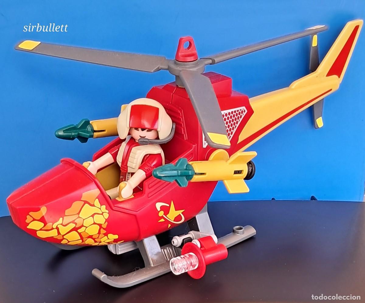 Playmobil: Helic&oacute;ptero y figura piloto. Playmobil 9430. Dinosaurios exploradores