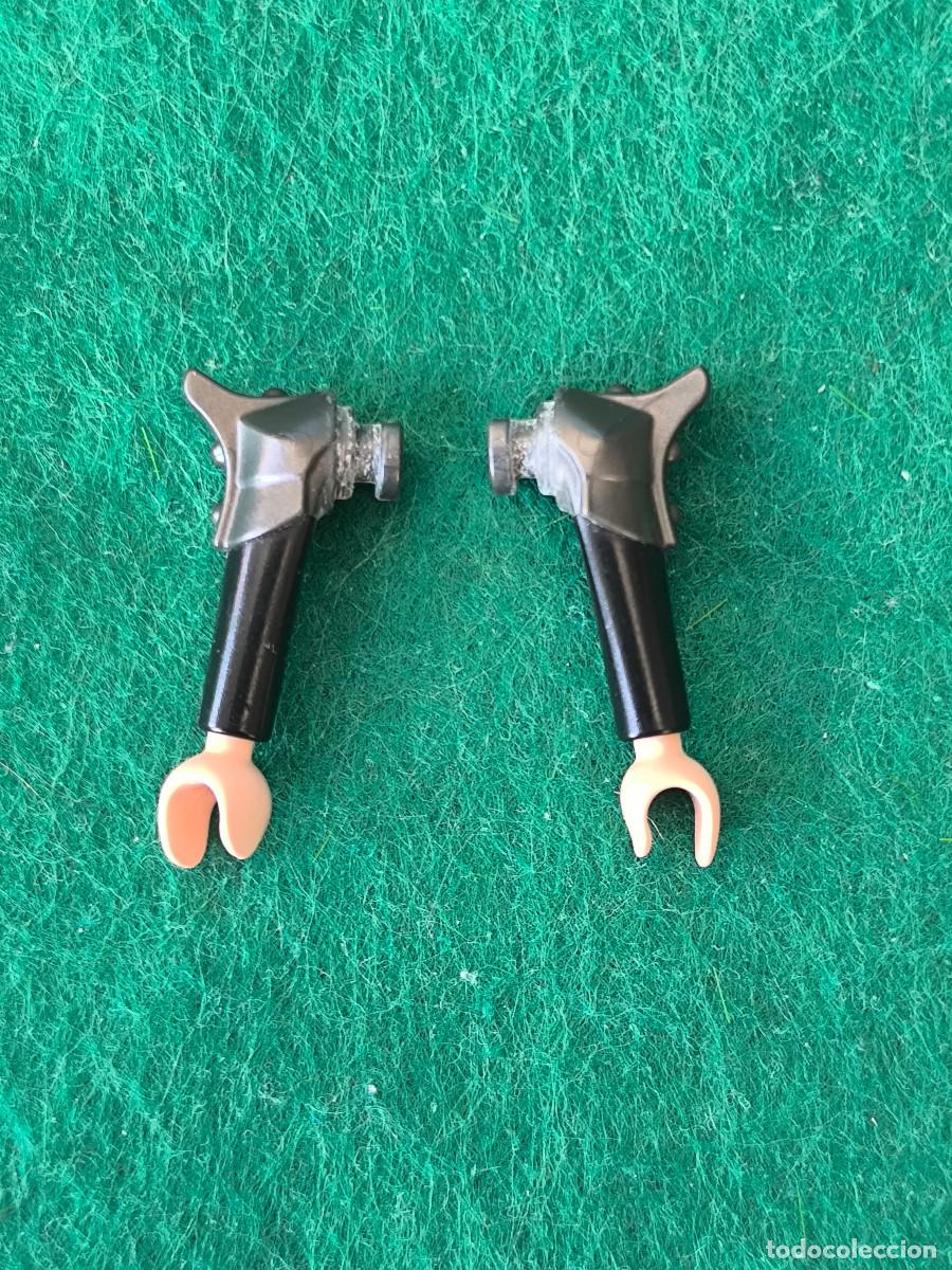 Playmobil: Playmobil par de brazos medievales manga negra hombreras armadura pico antracita castillo vikingos