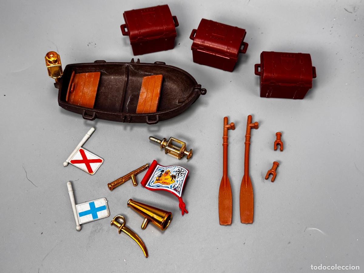 Playmobil: Playmobil barca ba&uacute;l bandera mapa altavoz pirata