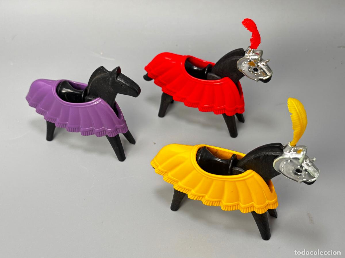 Playmobil: Playmobil 36665 3669 lote caballo con manta silla y pluma torneo medieval