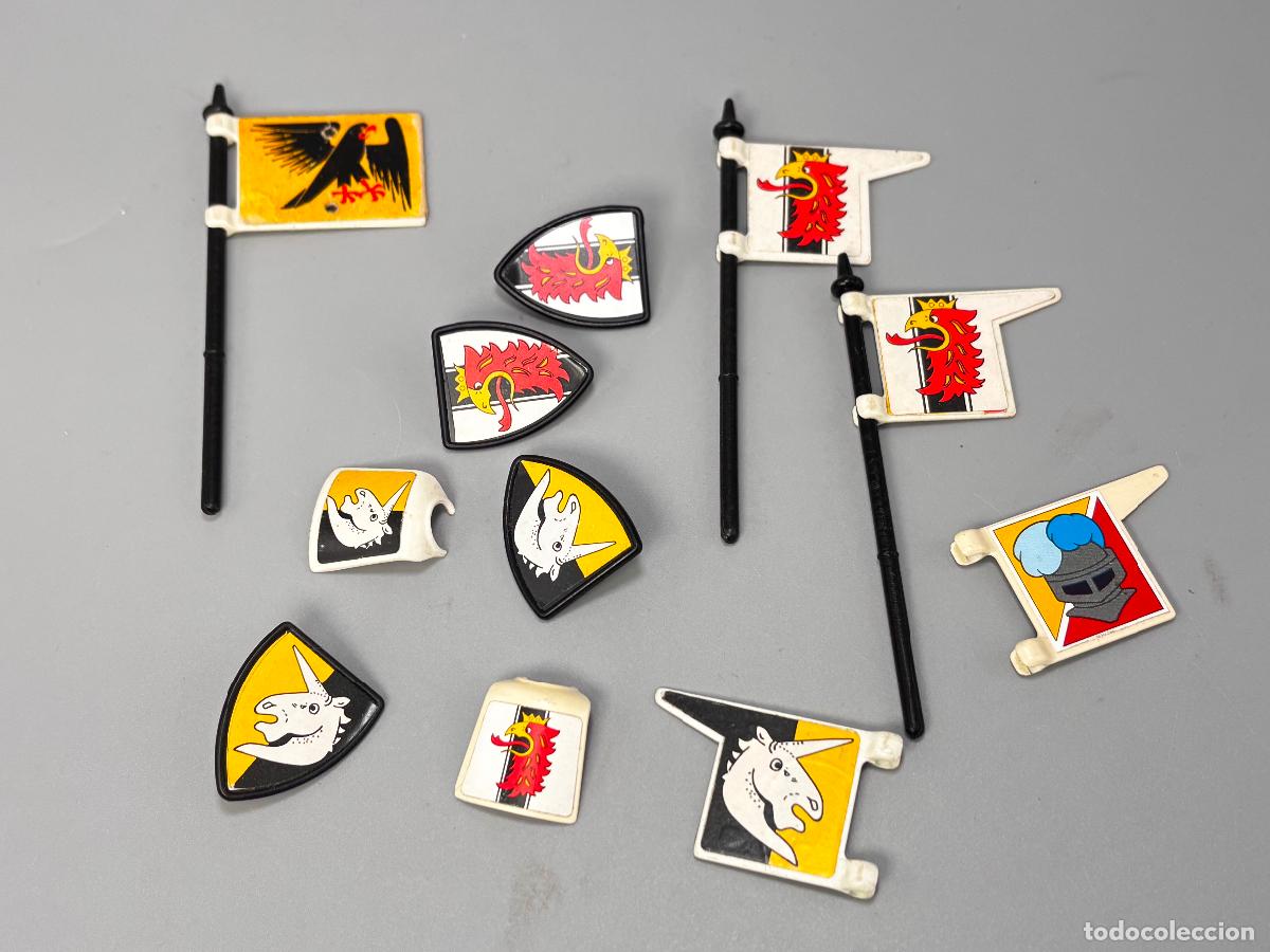Playmobil: Playmobil lote escudo bandera medieval