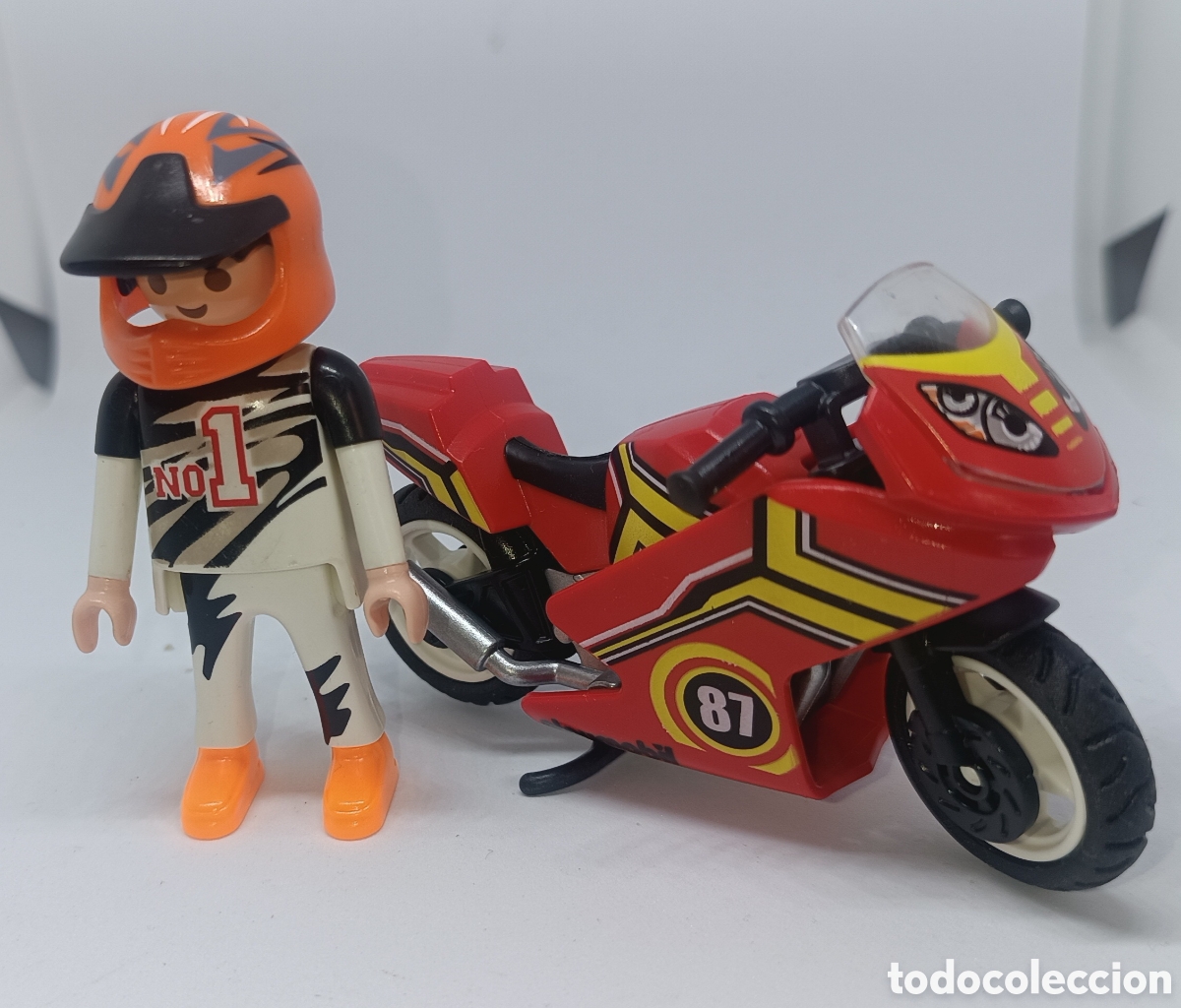 Playmobil: Playmobil Moto Carreras I Roja con Piloto