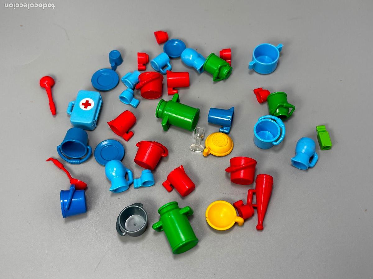 Playmobil: Playmobil lote jarra cazo lechera plato varios colores