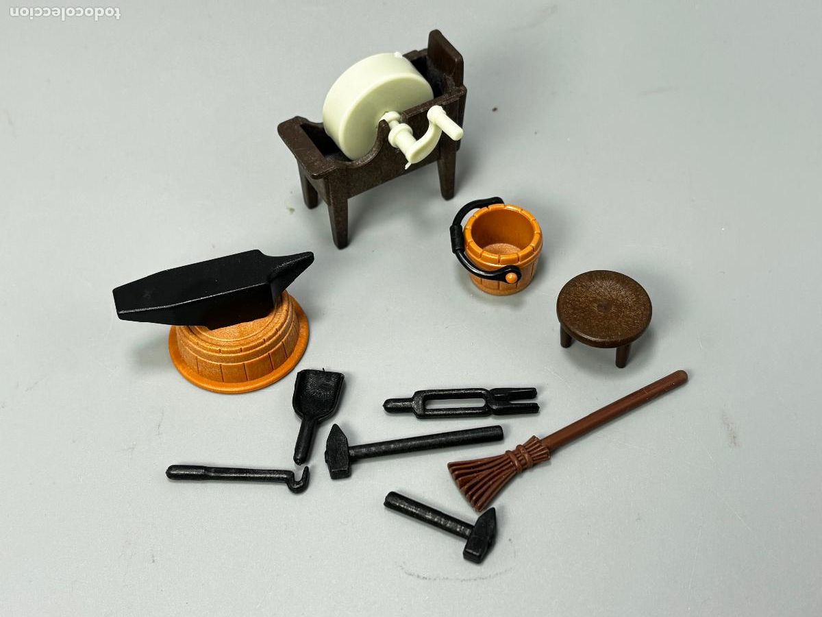 Playmobil: Playmobil lote afilador yunque herramienta cubo