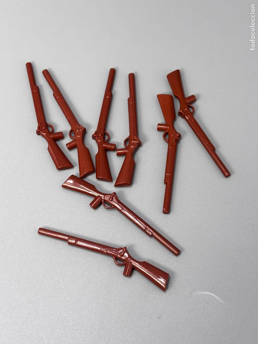 Playmobil: Playmobil lote rifle escopeta marr&oacute;n oeste vaquero soldado