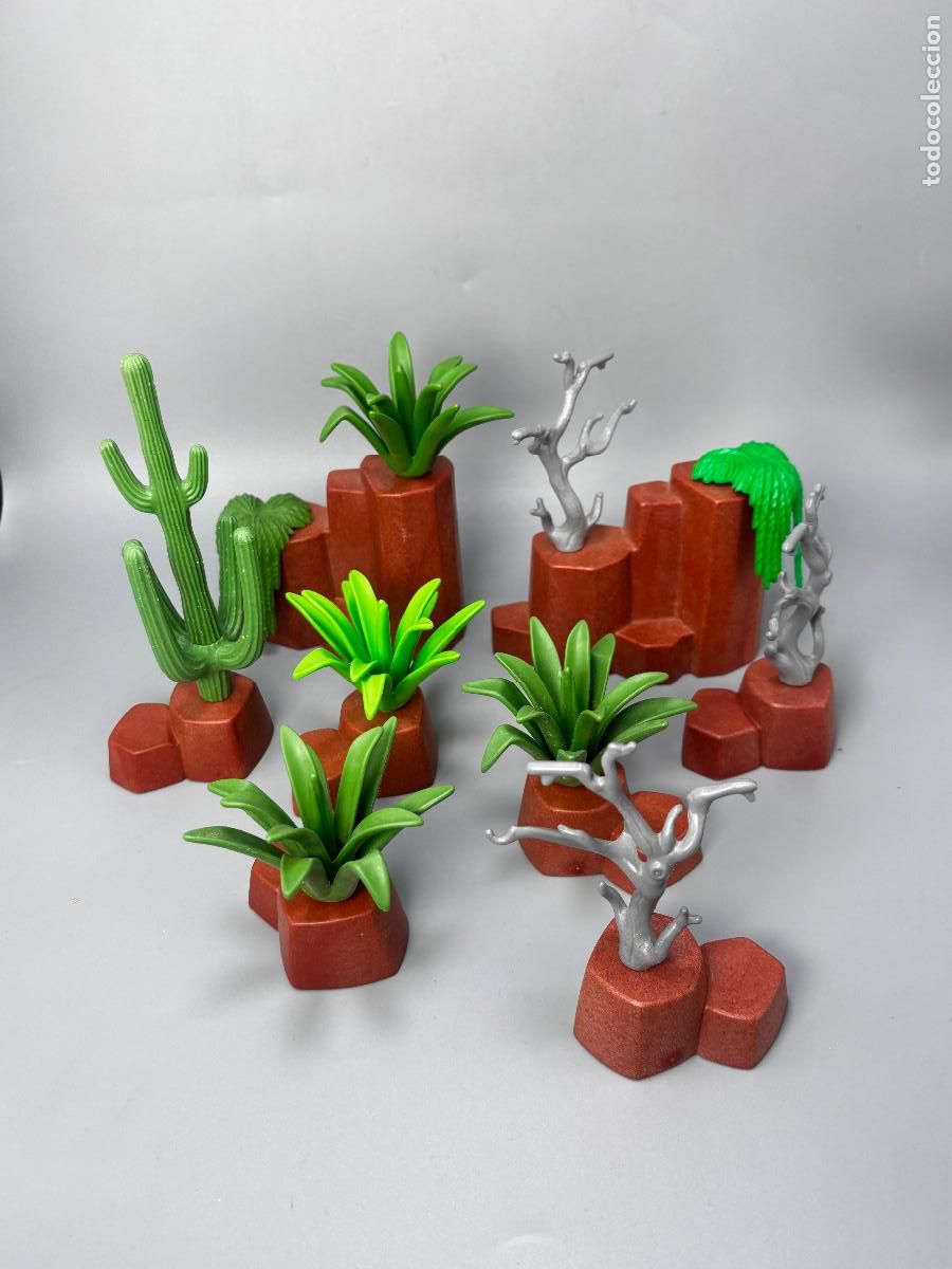Playmobil: Playmobil lote roca con cactus seto &aacute;rbol seco