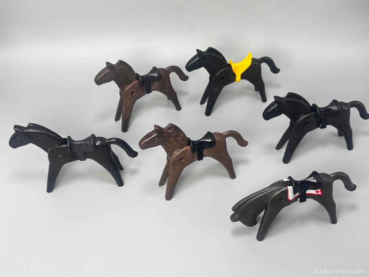 Playmobil: Playmobil lote caballo con silla de montar uno se le cae en la cabeza