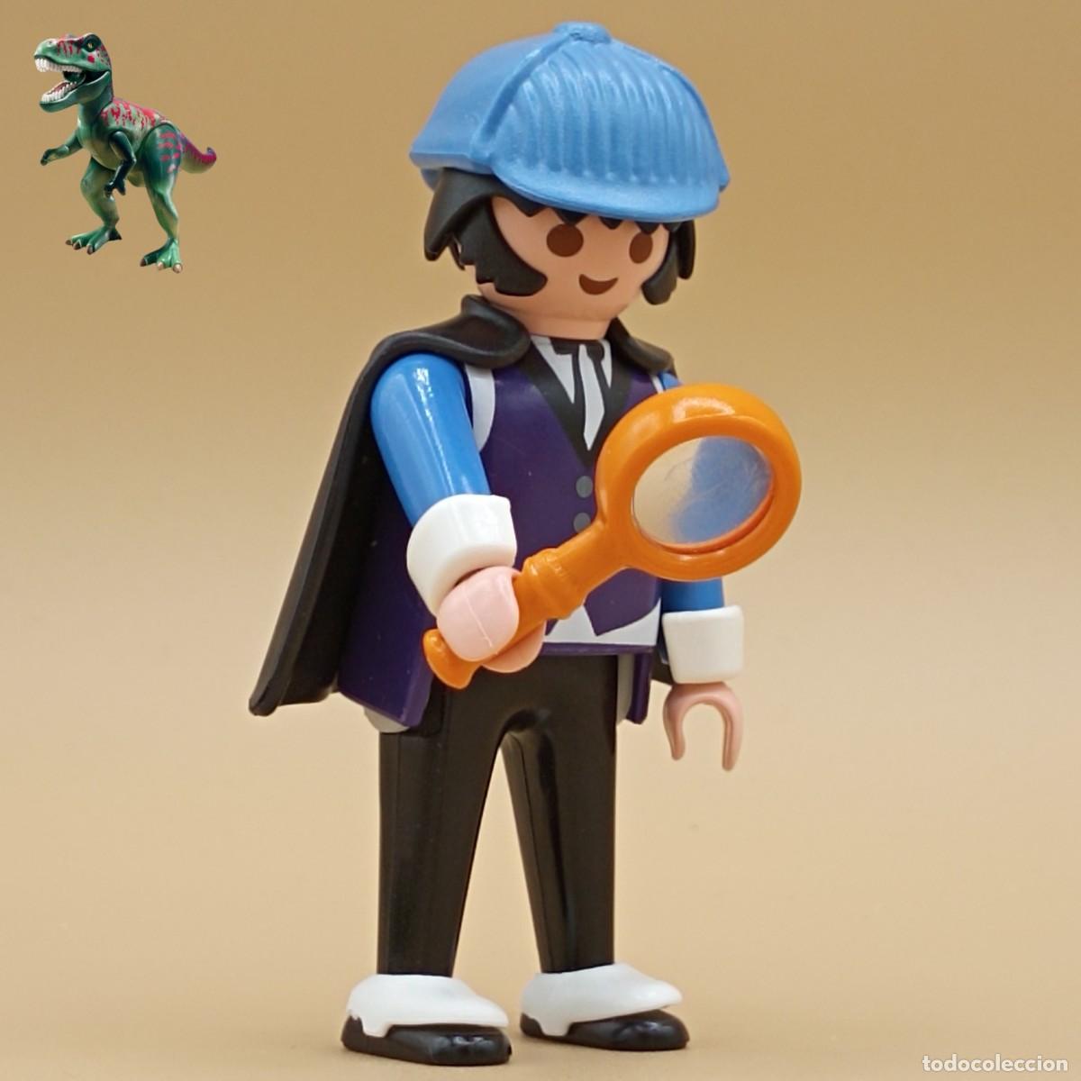 Playmobil: Playmobil figura detective Sherlock Holmes investigador sabueso inspector lupa caballero victoriano