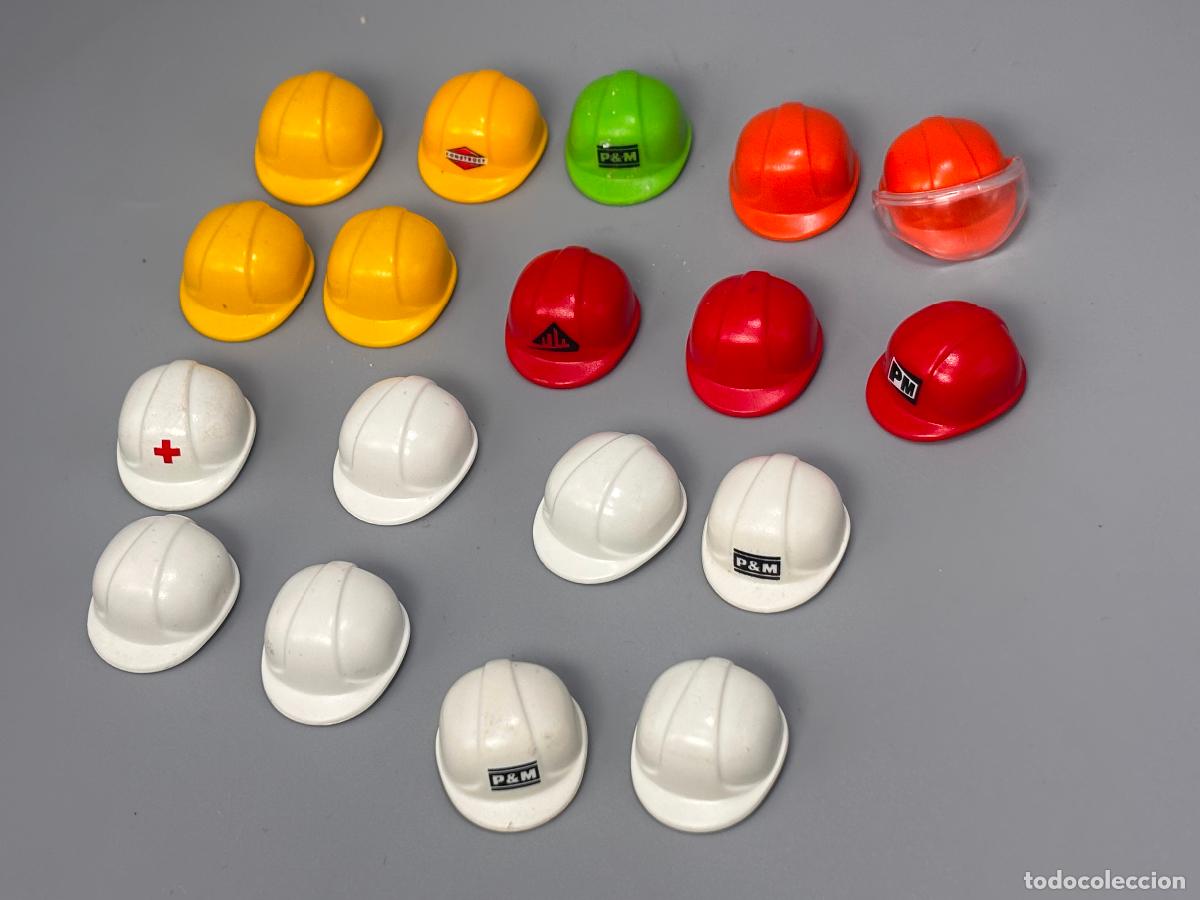 Playmobil: Playmobil lote cascos obra varios colores