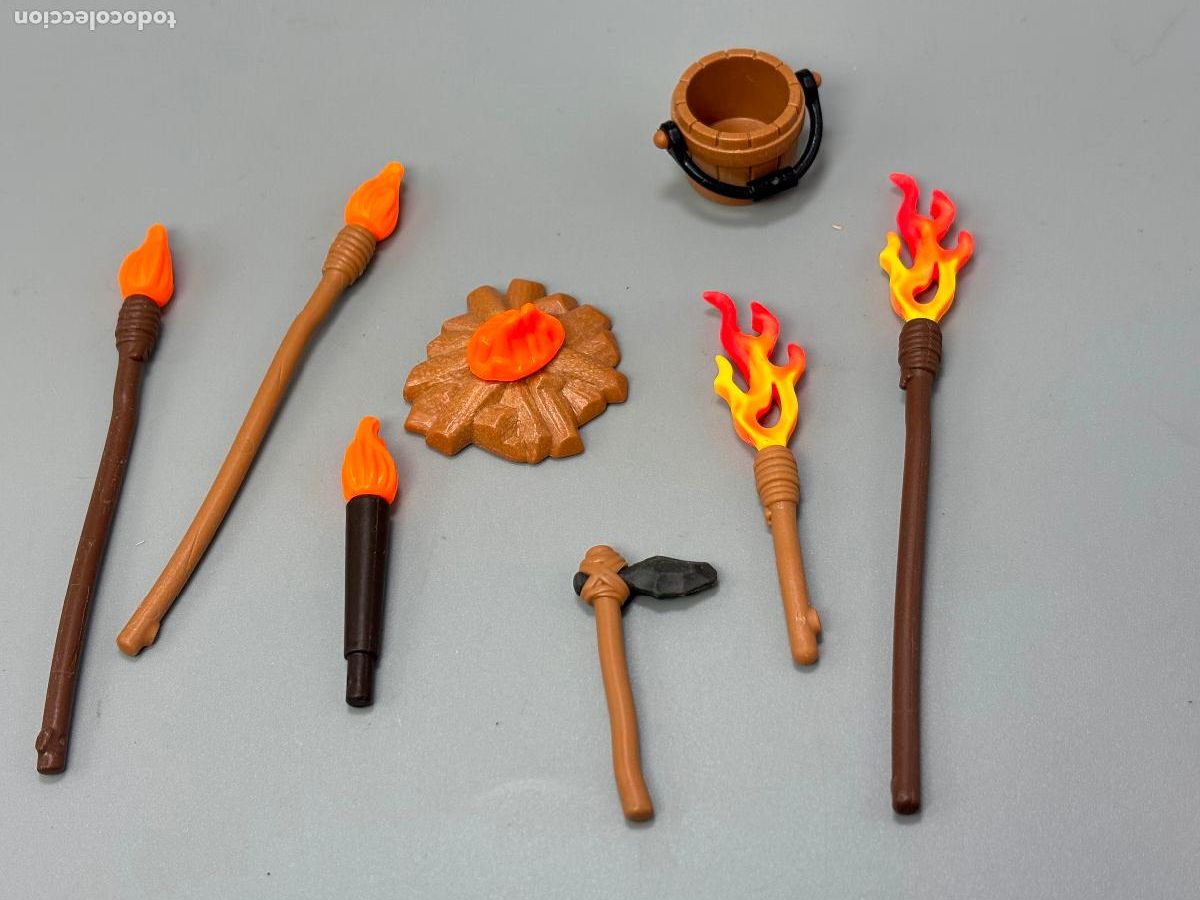 Playmobil: Playmobil lote palo antorcha Neandertal hoguera bel&eacute;n