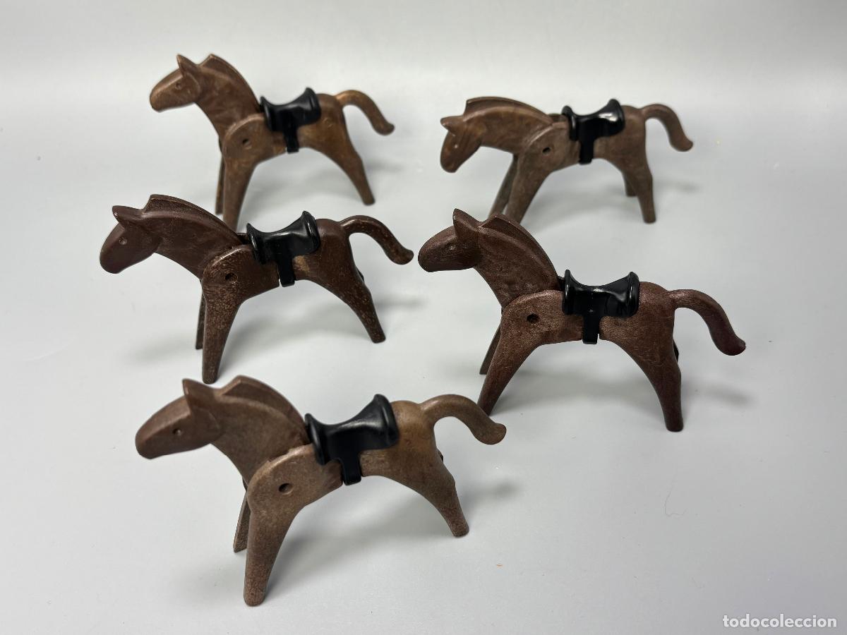 Playmobil: Playmobil lote caballo marr&oacute;n con silla de montar