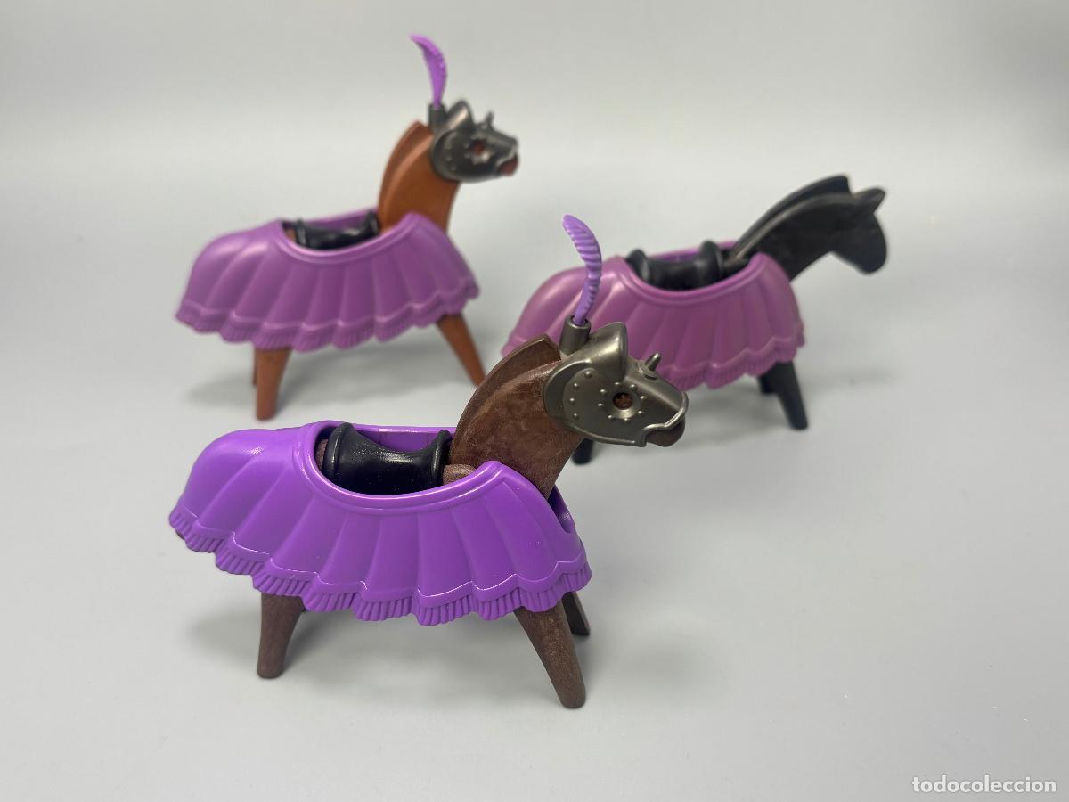 Playmobil: Playmobil 3669 lote caballo con silla y manta medieval