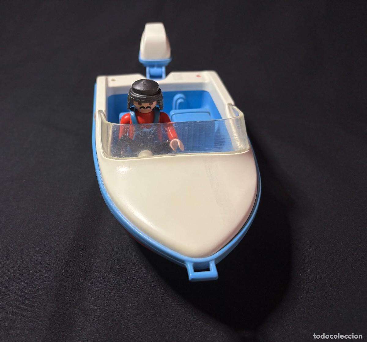 Playmobil: Playmobil 3142 lancha motora Marine de 1988 con motor y figura - Geobra vintage