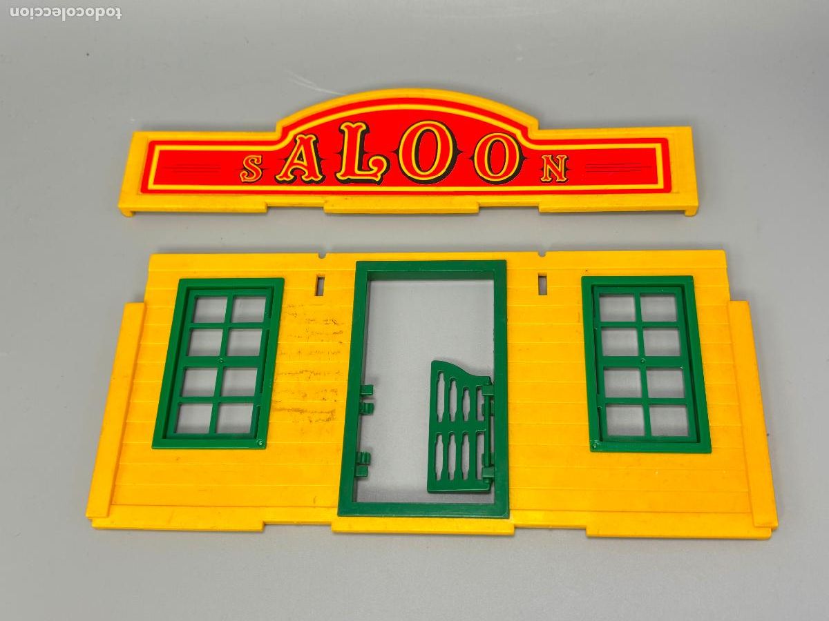 Playmobil: Playmobil 3425 3461 lote letrero fachada con puerta ventana sal&oacute;n oeste