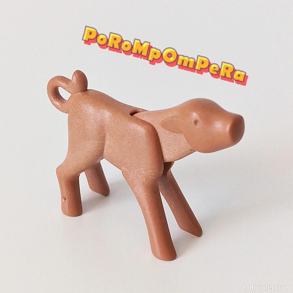 Playmobil: PLAYMOBIL TERNERO MARR&Oacute;N SIMILAR 3275 3484 3499 3503 3556 3768 3801 ANIMAL GRANJA CR&Iacute;A VACA BEL&Eacute;N