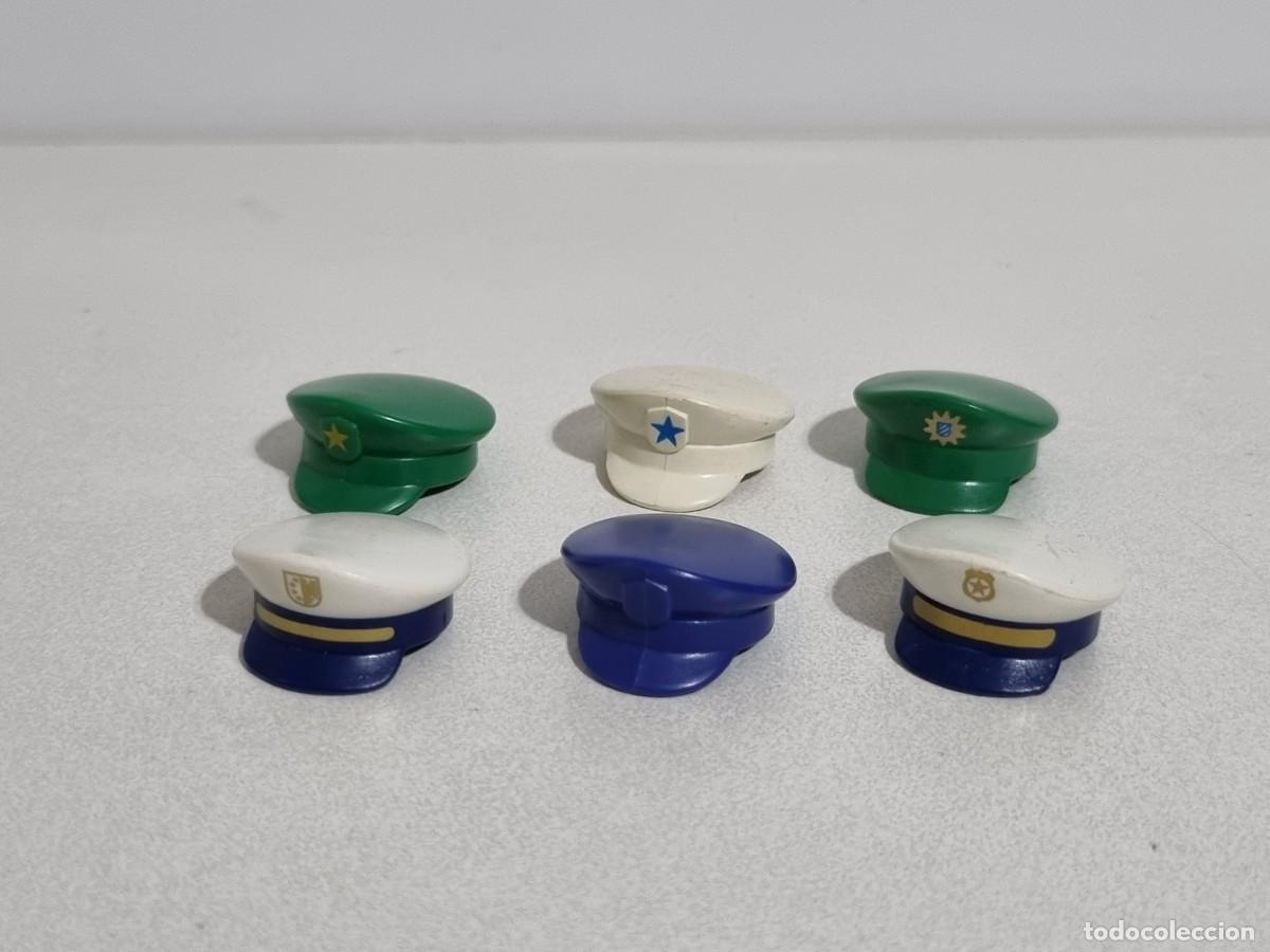 Playmobil: Playmobil 6x Lote Sombrero Gorro Visera Agente Oficial Policia Policial