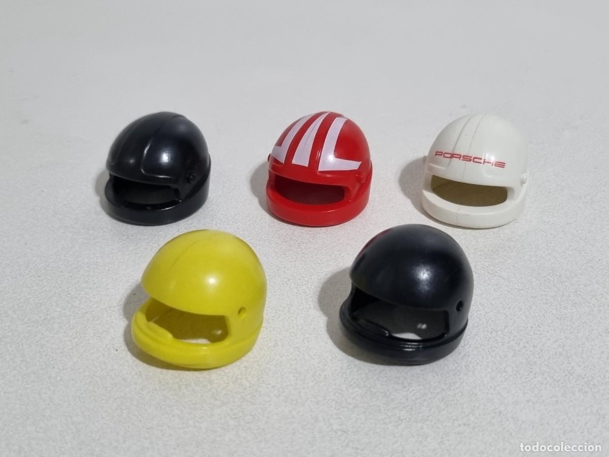Playmobil: Playmobil 6x Gorro Casco Integral Piloto Carrera Coche Motocicleta Motorista