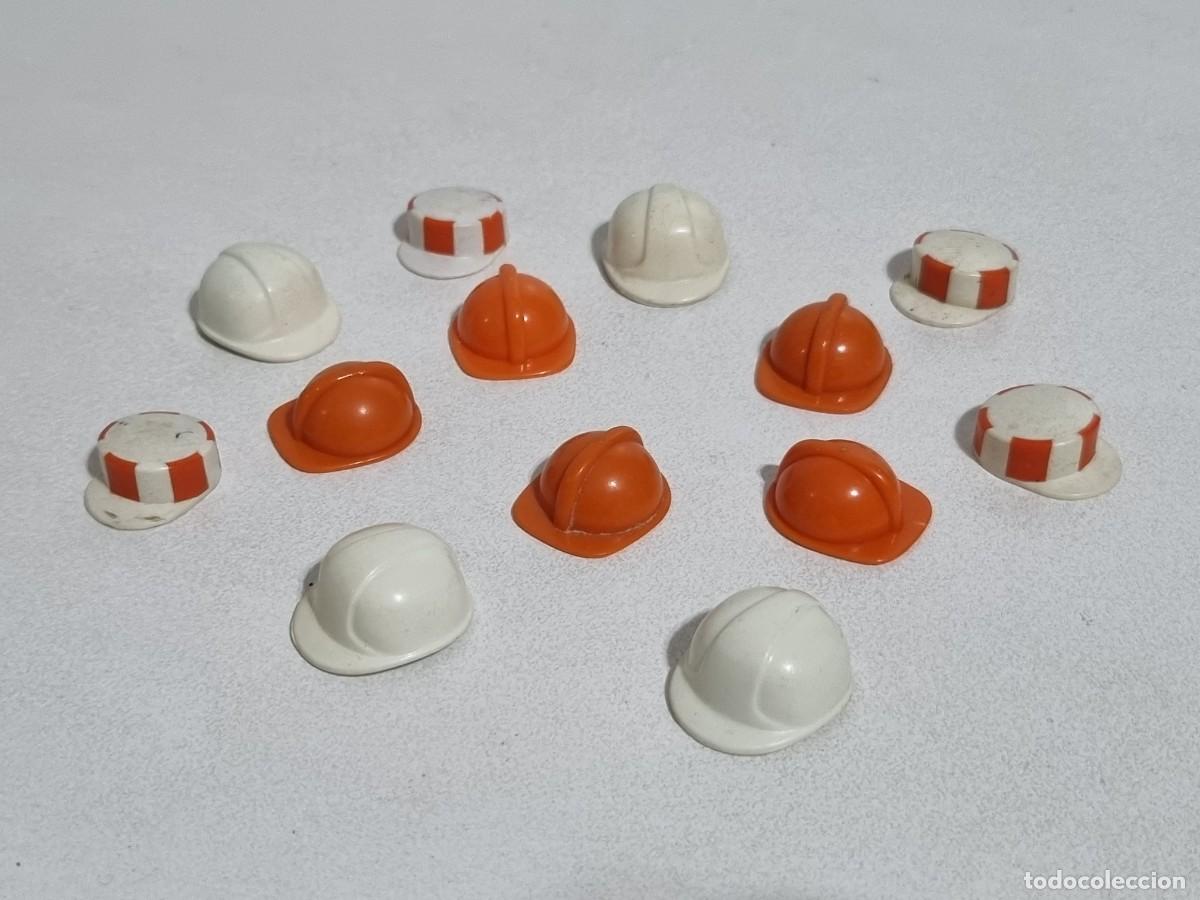 Playmobil: Playmobil Lote Sombrero Gorro Casco Obra Obrero Alba&ntilde;il Construccion