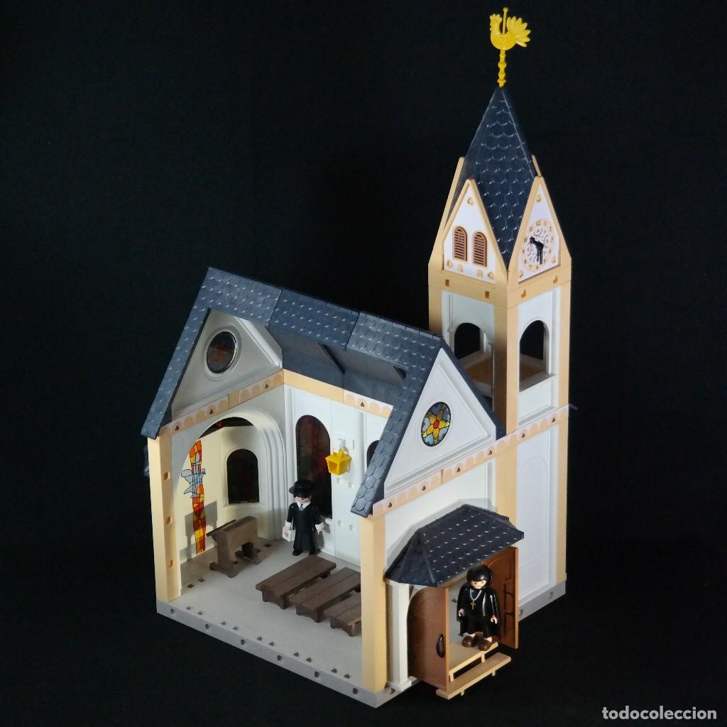 Playmobil: Playmobil iglesia con reloj , cura y monje sistema x k☼