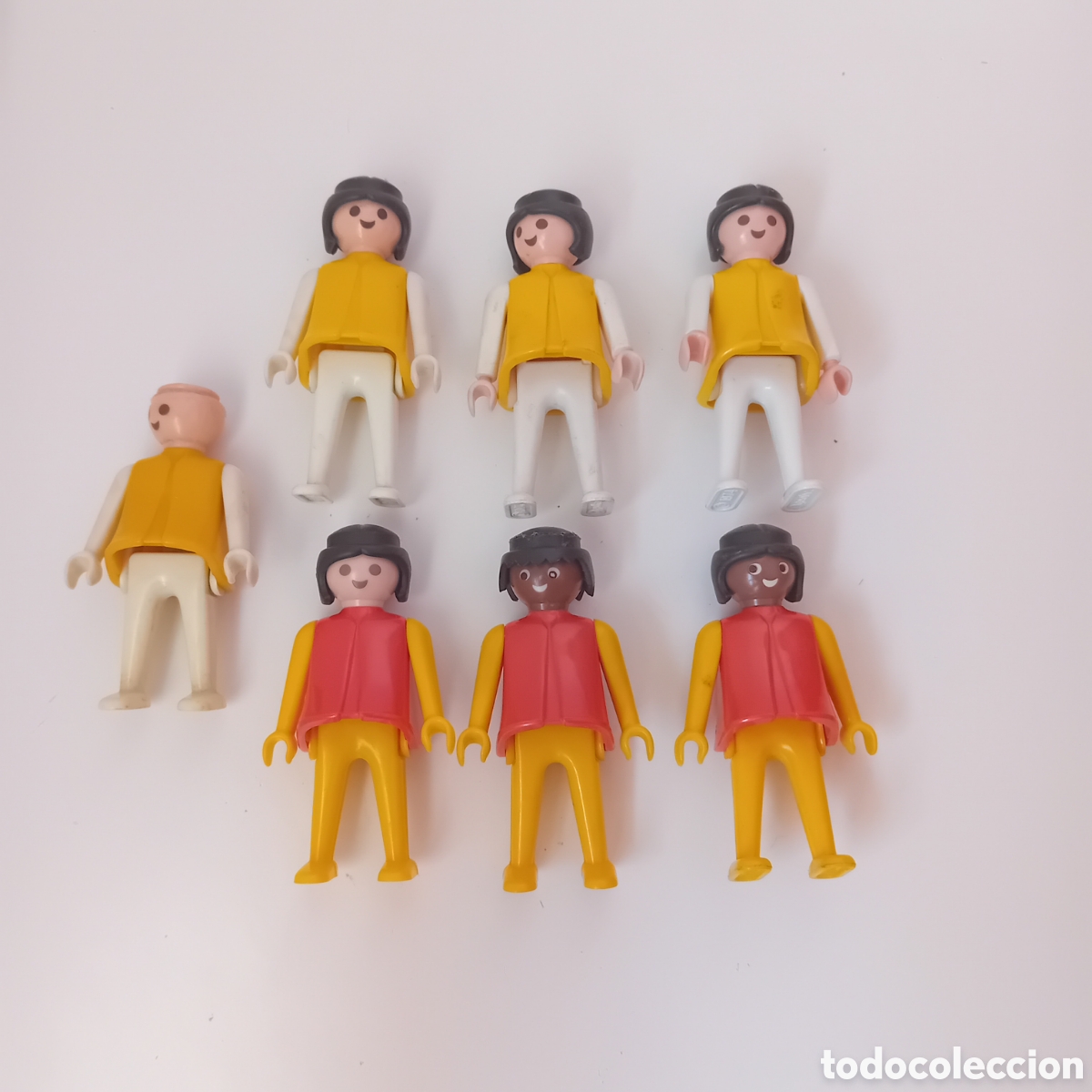 Playmobil: Playmobil mujer amarillo rojo blanco