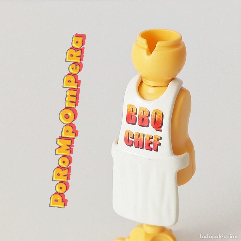 Playmobil: PLAYMOBIL DELANTAL CHEF BARBACOA 4649 6104 ESPECIAL BBQ MANDIL JARD&Iacute;N COCINERO CUSTOM/COMPLETAR U1