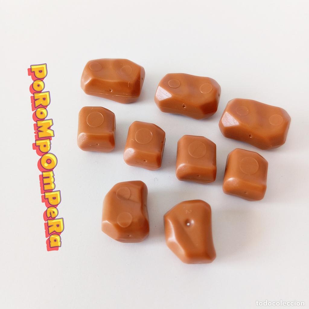 Playmobil: PLAYMOBIL LOTE x9 ROCA MARR&Oacute;N CLARO SIMILAR 3002 3126 3277 3802 7582 ? PIEDRA U1