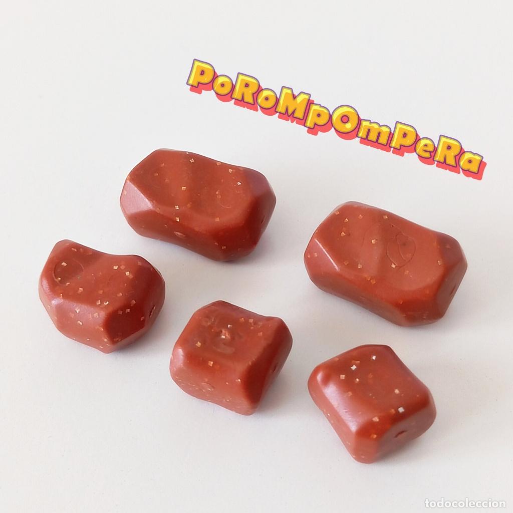 Playmobil: PLAYMOBIL LOTE x5 ROCA MARR&Oacute;N OSCURO SIMILAR 3002 3126 3277 3802 7582 ? PIEDRA U1