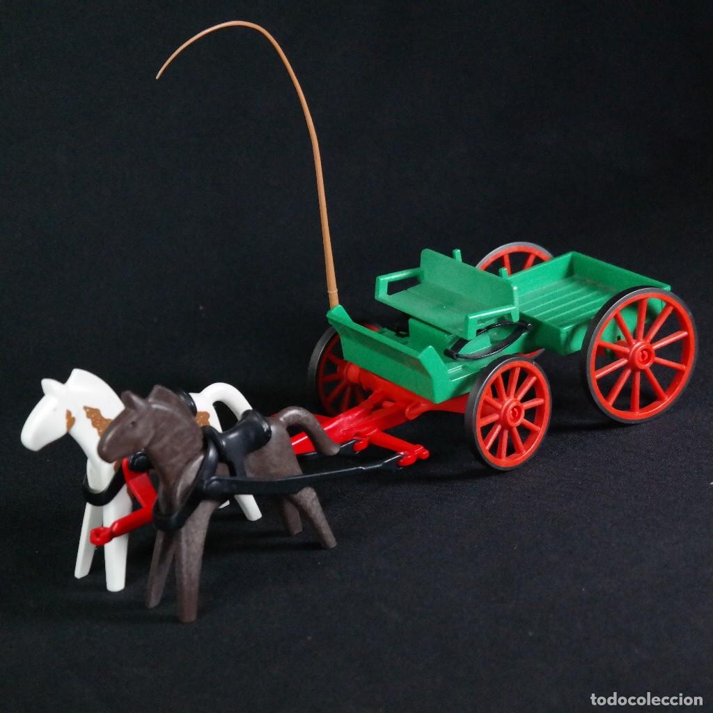 Playmobil: Playmobil carro verde con caballos ☼