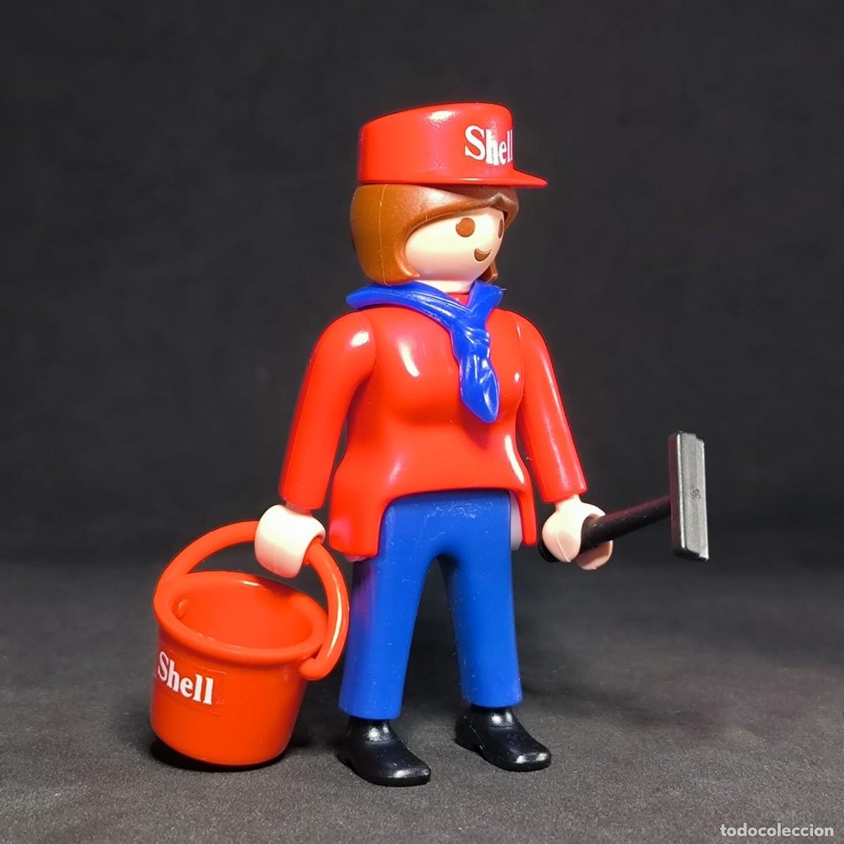 Playmobil: Playmobil mujer de gasolinera shell☼