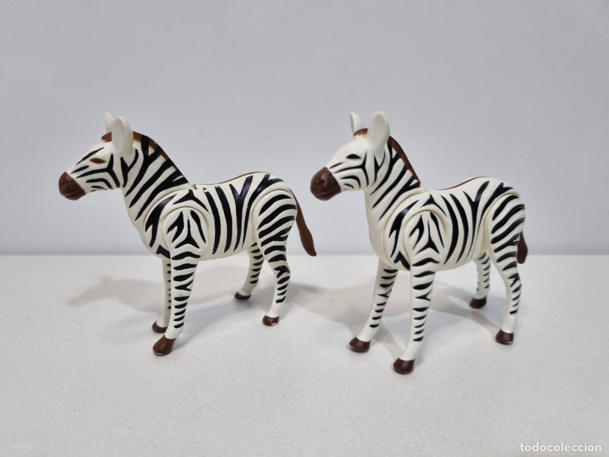 Playmobil: Playmobil Lote 2x Cebra Africana Africa Animal Salvaje Safari Zoo Zoologico