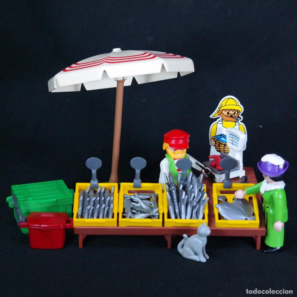 Playmobil: Playmobil puesto de pescado victoriano con 2 figuras y mchos accesorios ☼