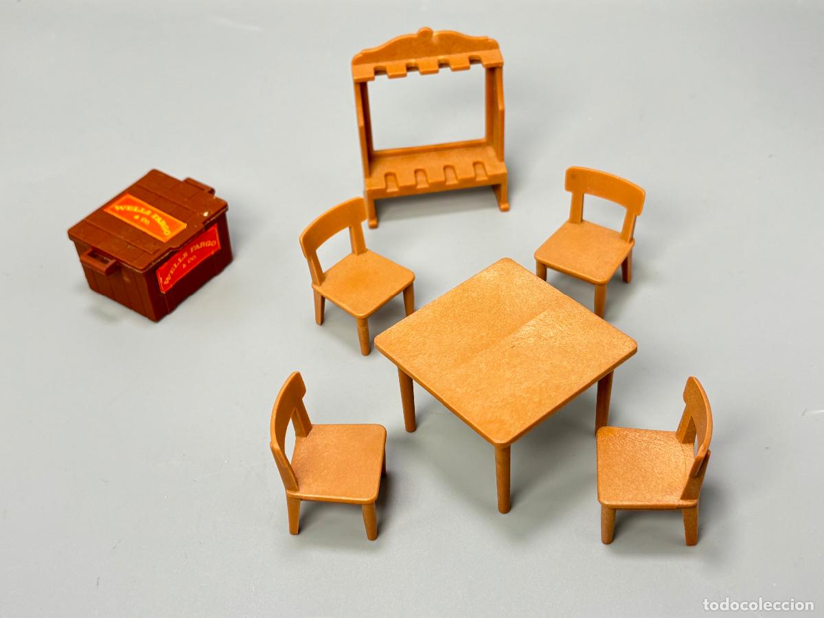 Playmobil: Playmobil 3425 3461 lote mesa silla armero ba&uacute;l sal&oacute;n oeste