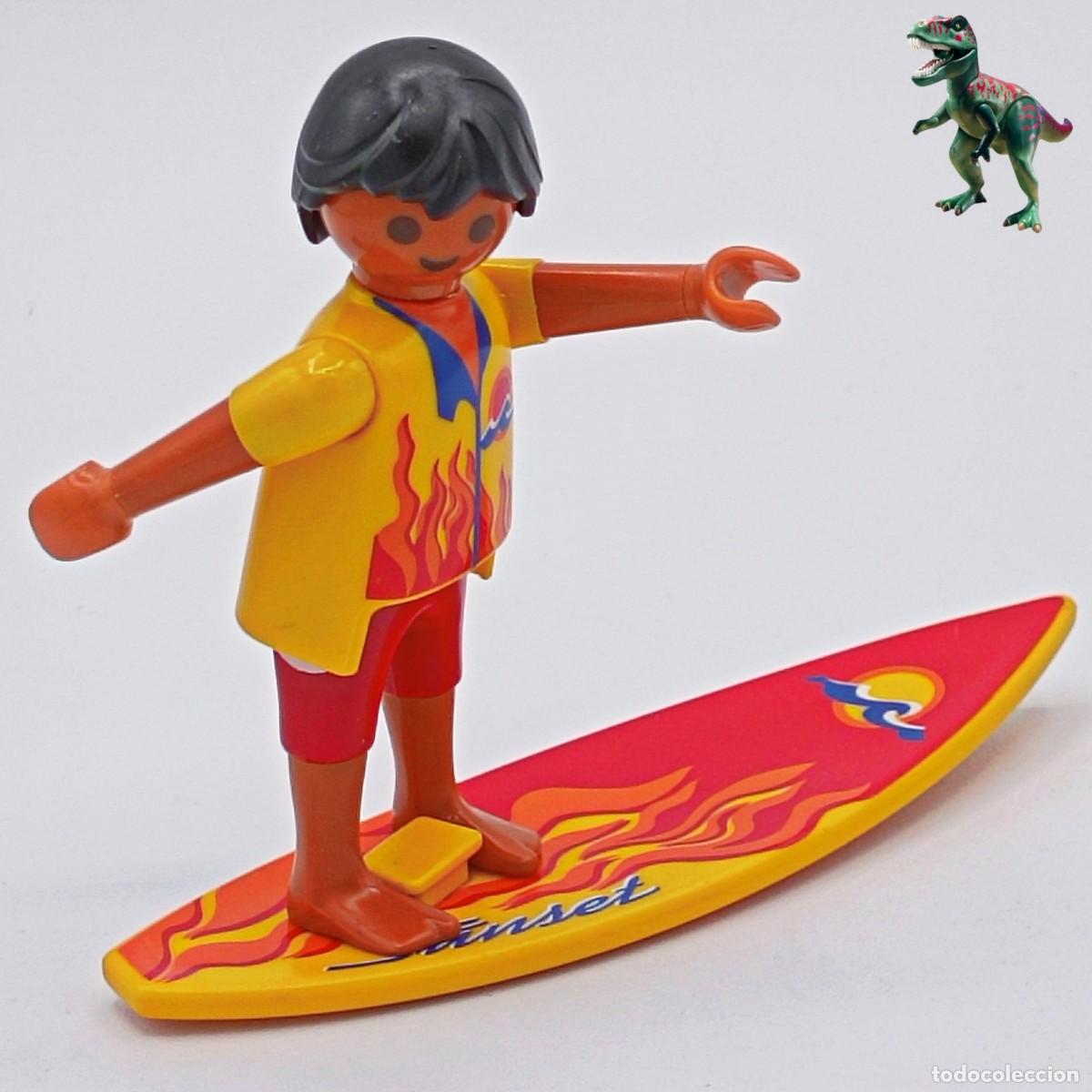 Playmobil: Playmobil figura hombre surfista tabla de surf vacaciones de verano playa mar oceano deporte 4637