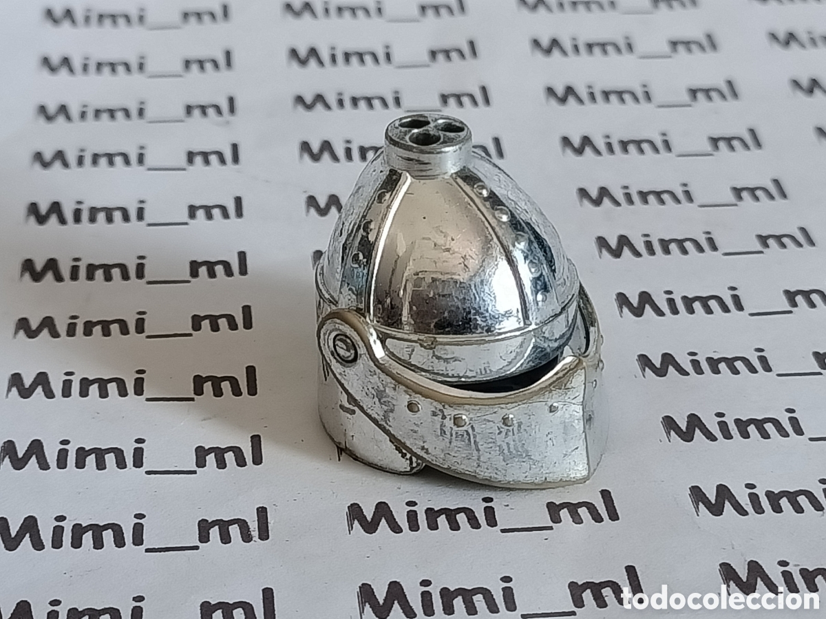 Playmobil: Playmobil casco cromado caballero medieval yelmo plateado sin plumas