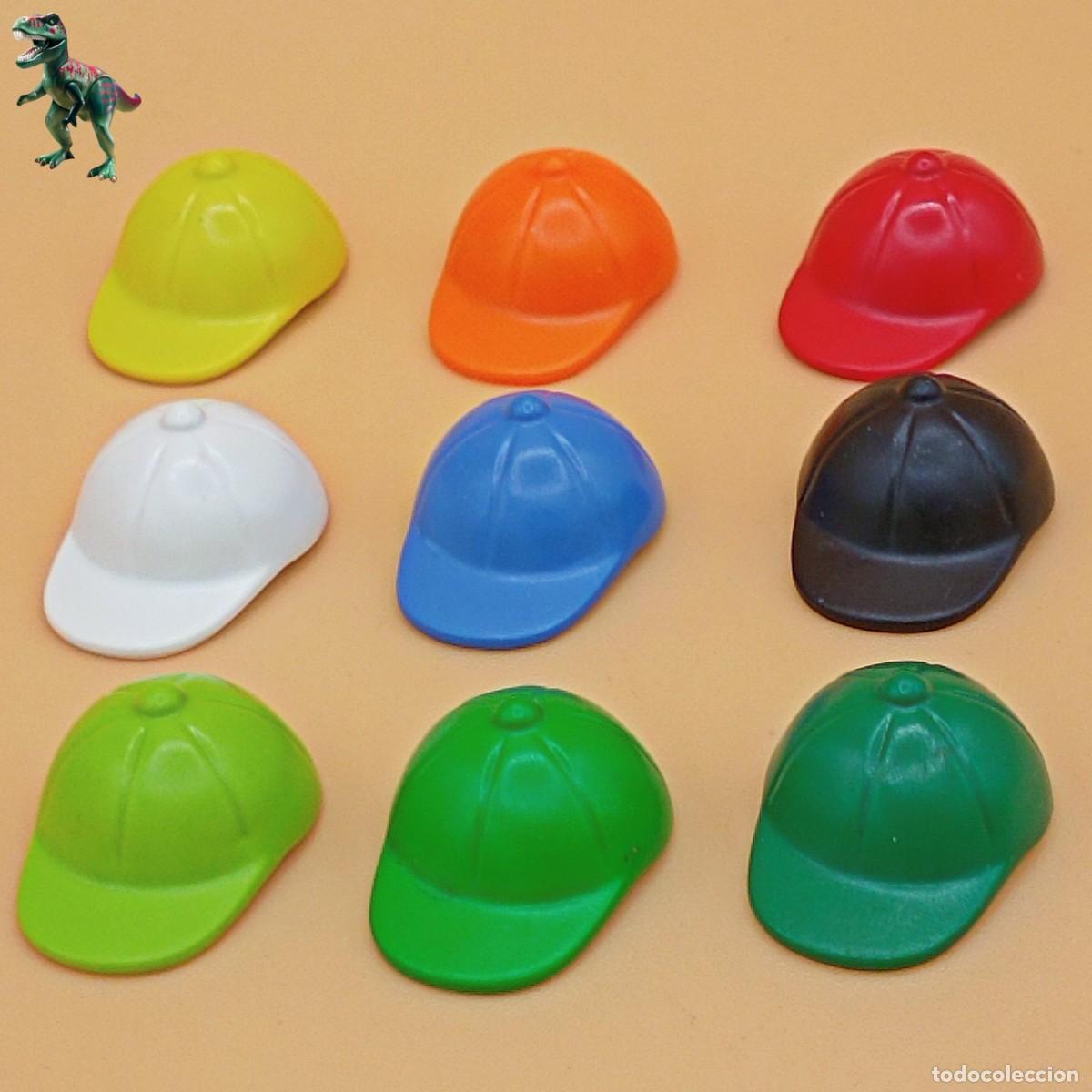 Playmobil: Playmobil lote gorras de beisbol redondas de colores sombreros ropa boutique piloto carreras deporte