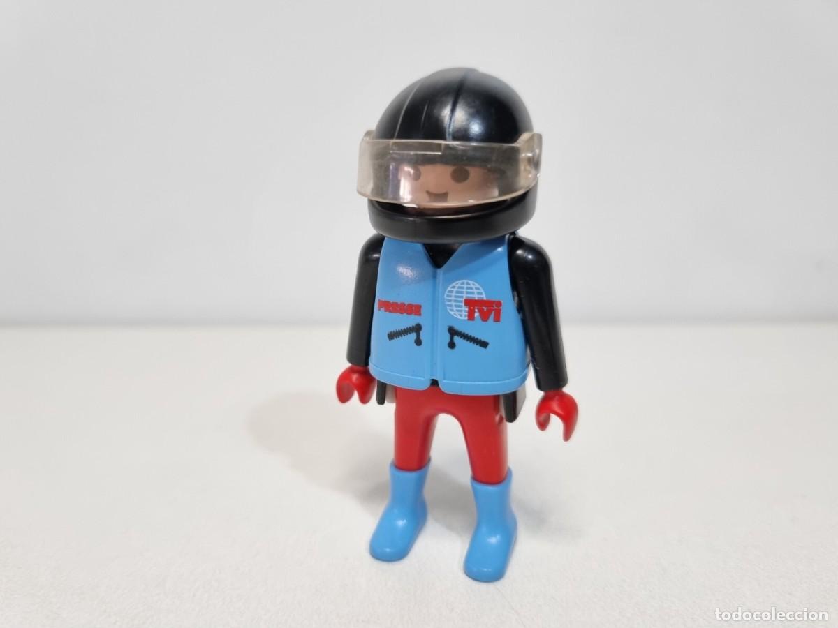 Playmobil: Playmobil 3847 Piloto Moto Motorista Reportero Motocicleta Television Tv Tvi