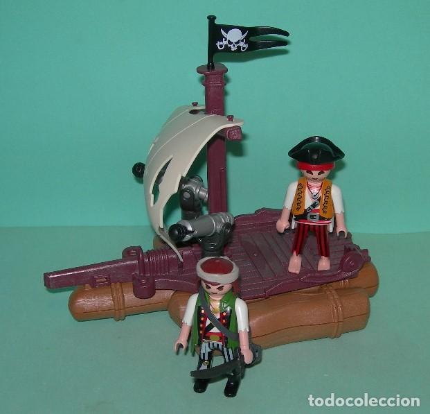 Playmobil: - PLAYMOBIL - BALSA / BARCA PIRATA CON TRIPULANTES REF. 6682 - MAR - PIRATAS -