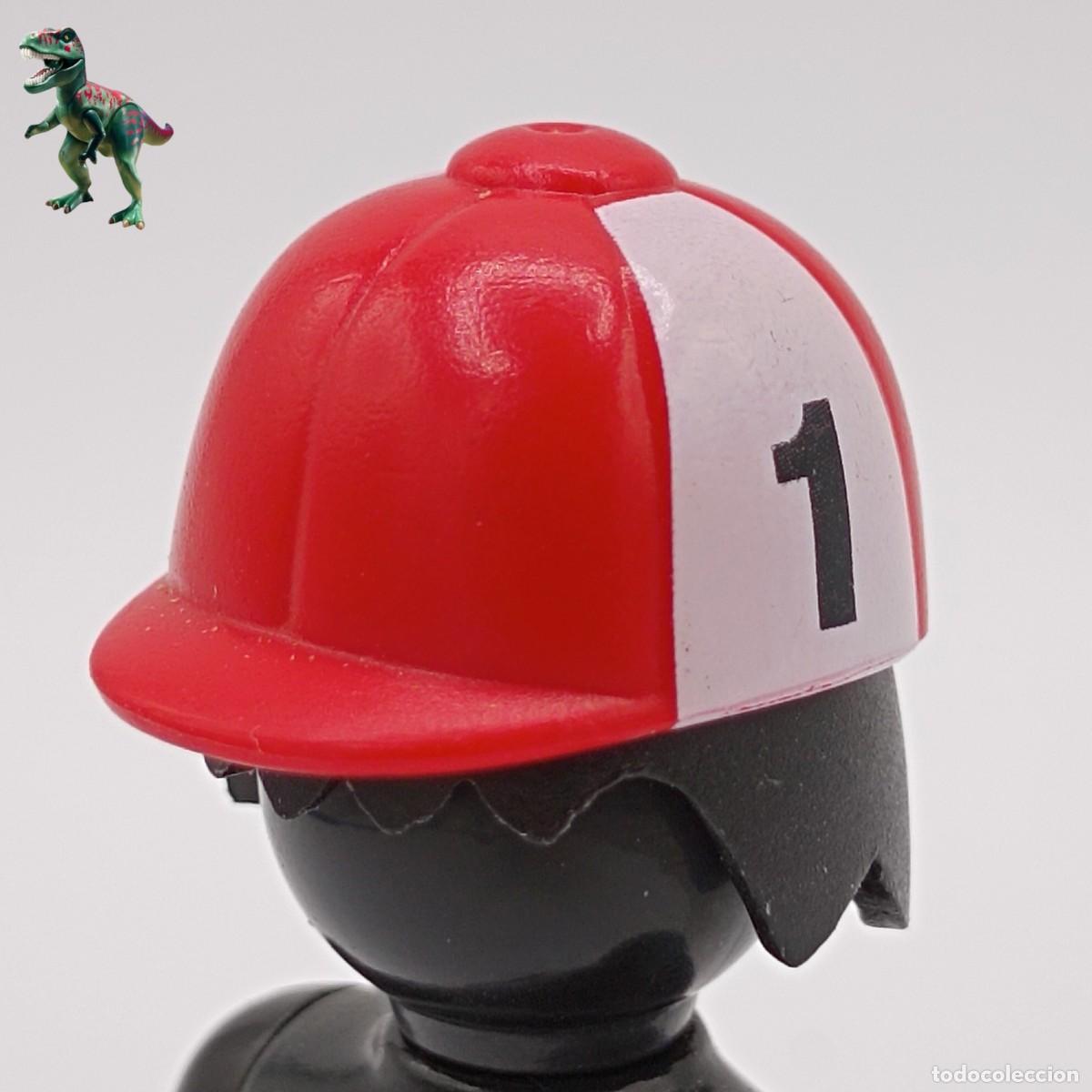 Playmobil: Playmobil gorra de jinete roja numero 1 jockey equitacion hipica casco carrera de caballos 4192 9261